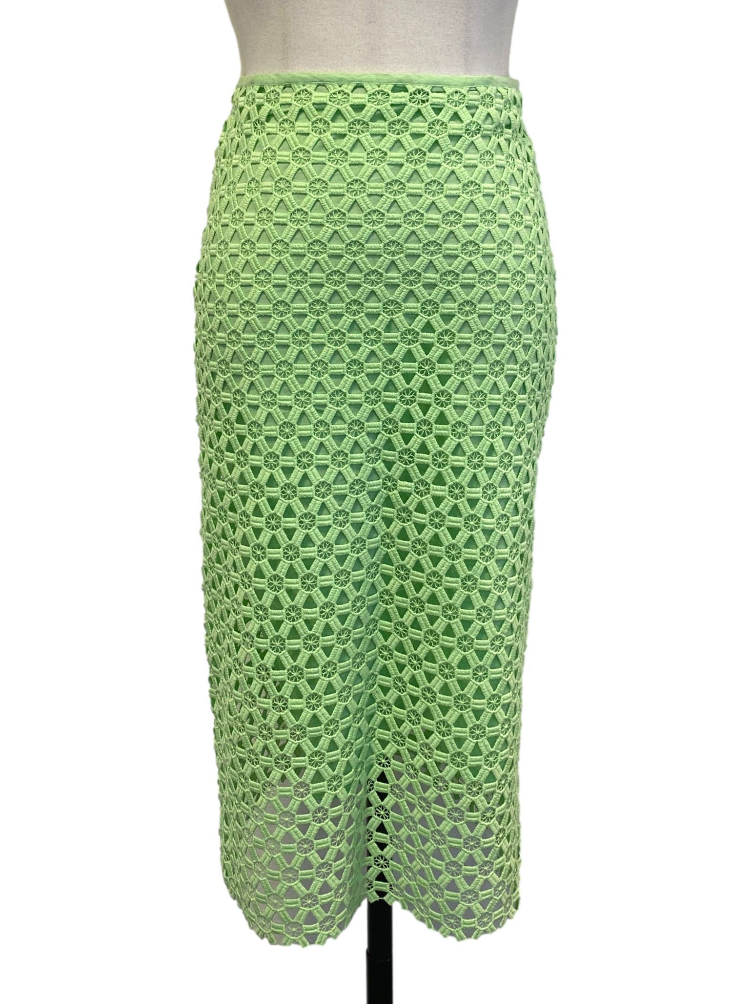 Green lace skirt zara discount