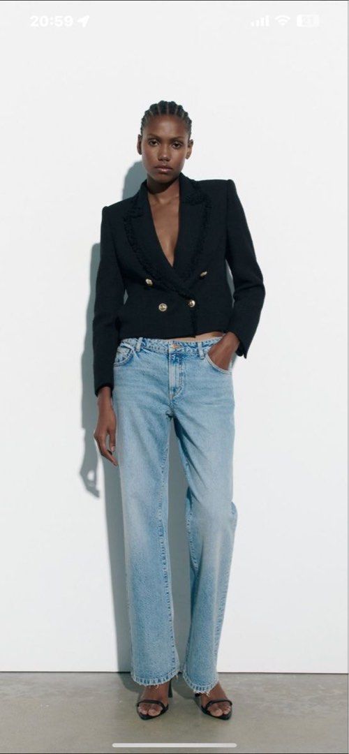 Zara tweed blazer, Fesyen Wanita, Pakaian Wanita, Baju Luaran di