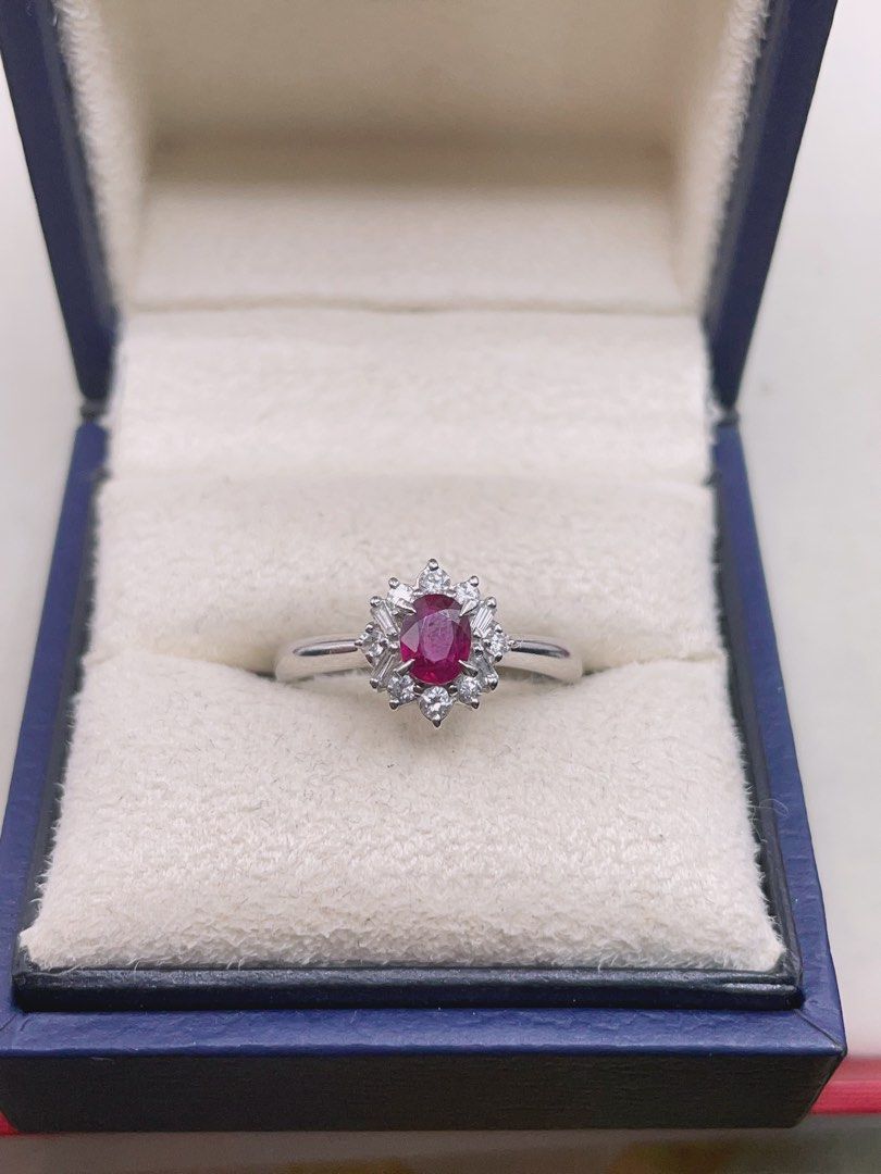 Wedding ring with sales ruby and diamonds