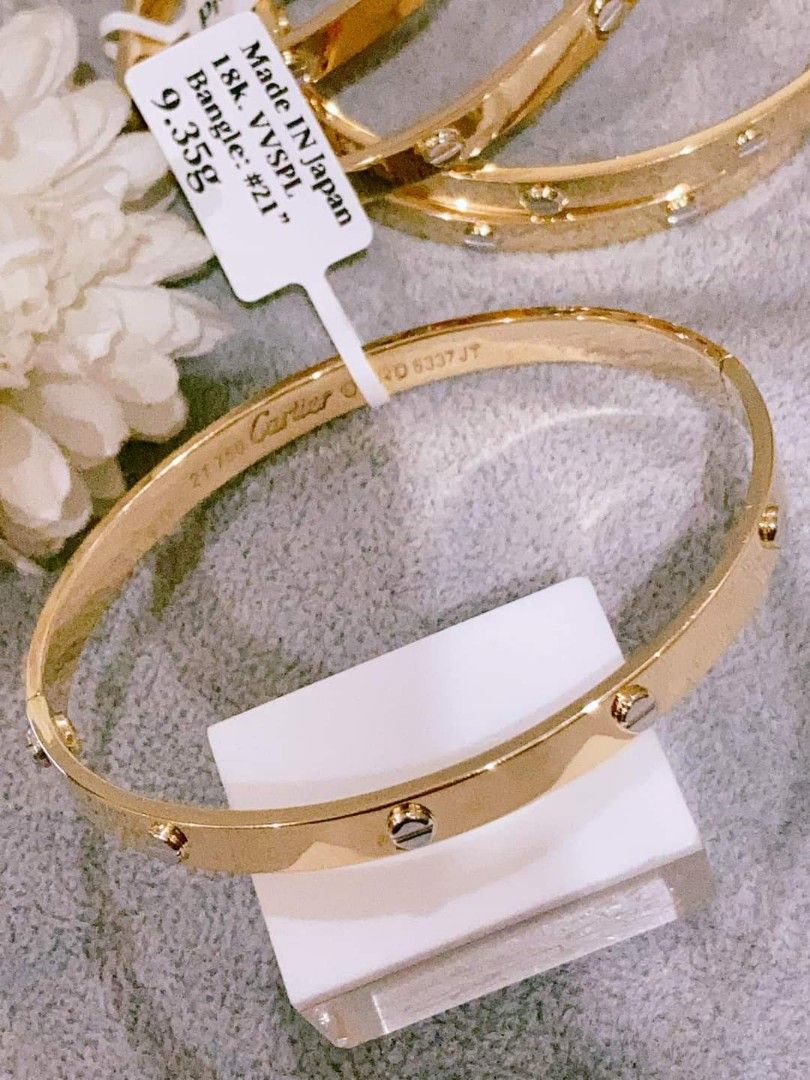18K Japan Twotone Cartier love bangle Women s Fashion Jewelry Organizers Bracelets on Carousell