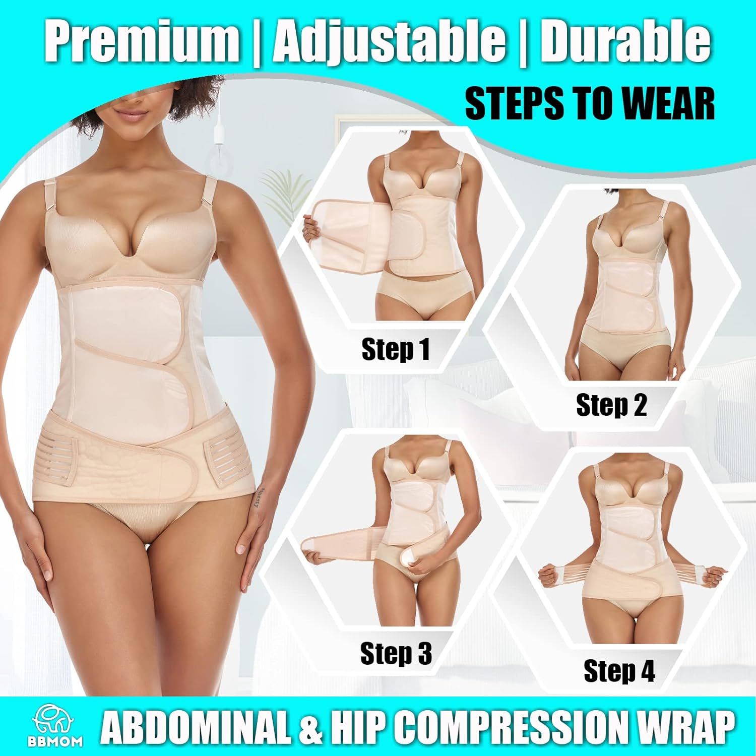 2 in 1 Postpartum Belly Band Abdominal Binder C-Section Recovery Belt Belly  Wrap Skin-Friendly Waist/Pelvis Belt Compression Wrap for Post Surgery  Natural Recovery(Beige,Medium), Babies & Kids, Maternity Care on Carousell