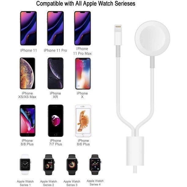 3728] iPhone & Apple Watch 2 in 1 charger, Lightning cable