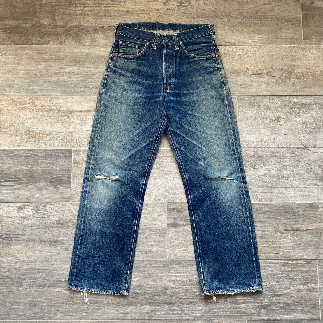 90's LEVIS 201XX BIG E 555 VINTAGE DENIM USA 201 LEVI'S LVC W32