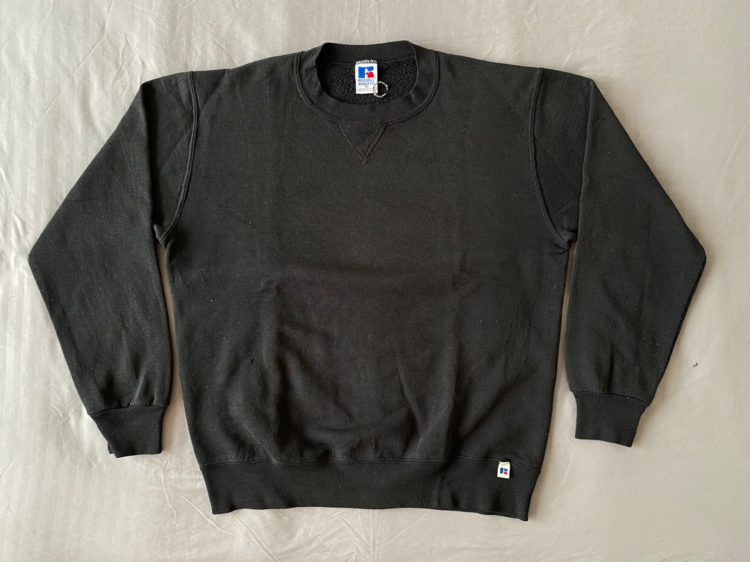 Vintage 90s Russell Athletic Made in USA Black Crewneck