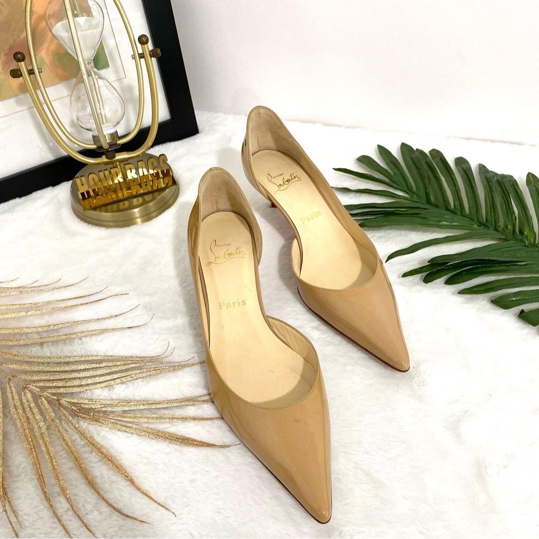 Louboutin beige 2025 heels