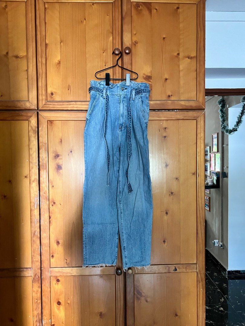 Abercrombie Fitch Paperbag Mom Jean Women s Fashion Bottoms Jeans Leggings on Carousell