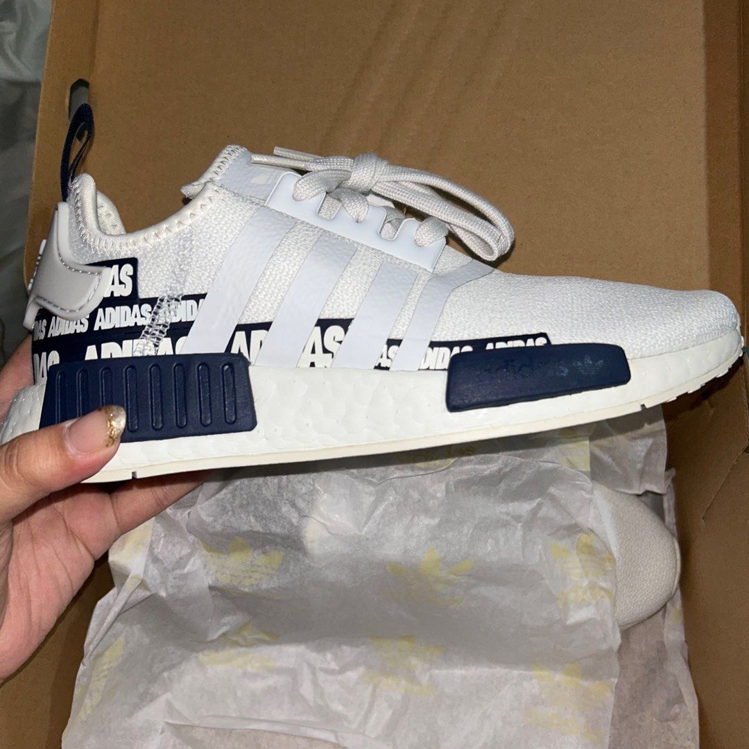 Adidas NMD R1 Crystal White Collegiate Navy Women s Fashion