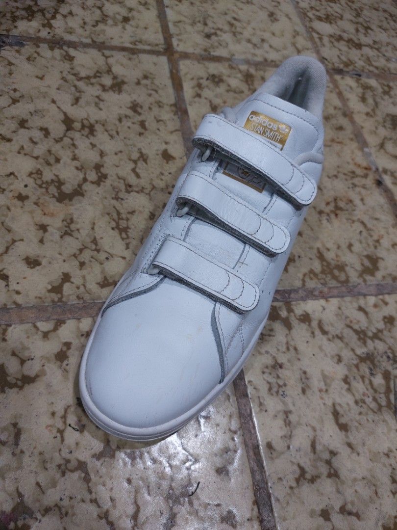 Adidas stan smith cf white white gold metallic discount