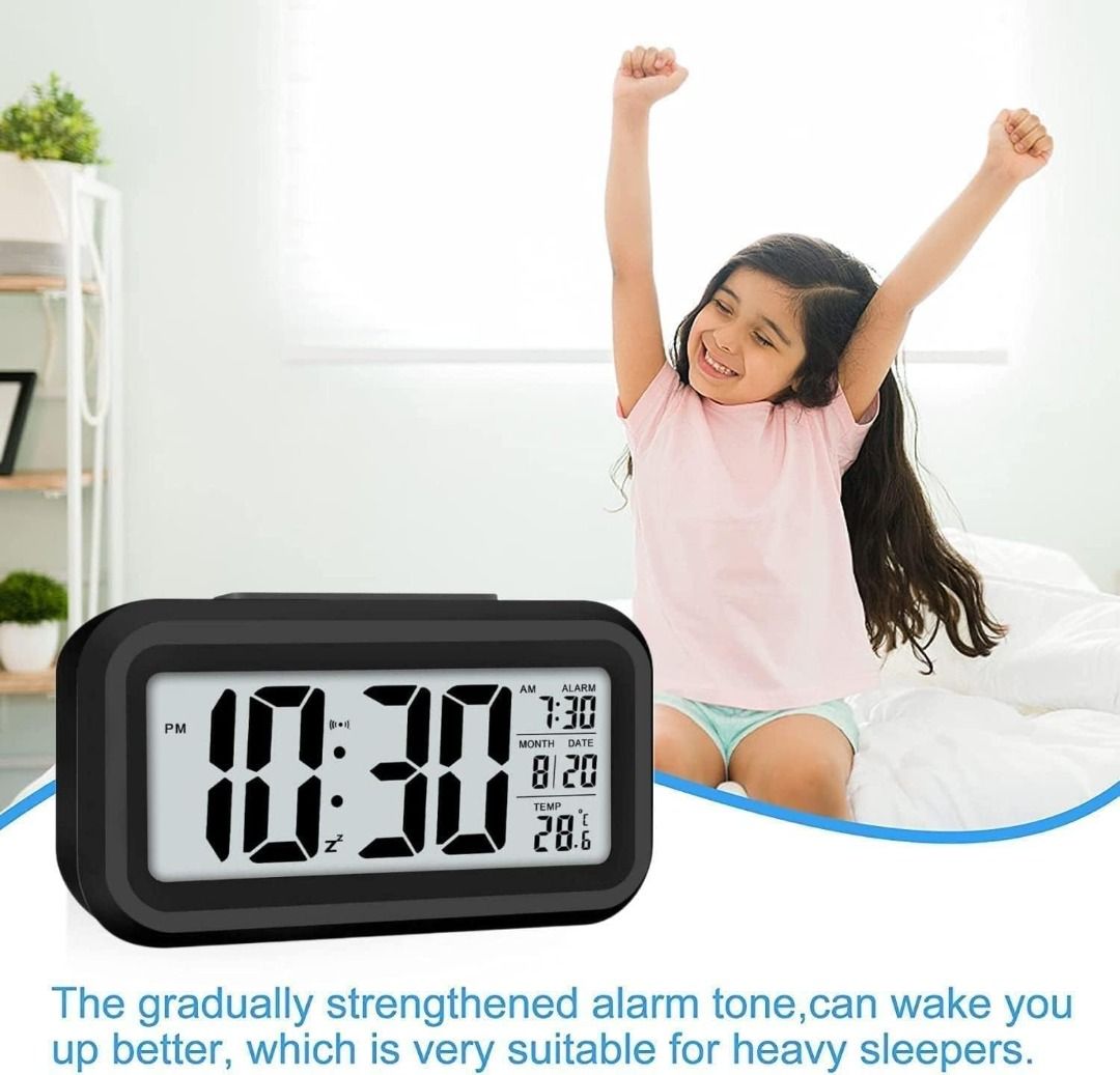 Digital Travel Alarm Clock - No Bells, No Whistles, Simple Basic Operation,  Loud Alarm, Snooze, Small and Light, ON/Off Switch, 2 AAA Battery Powered