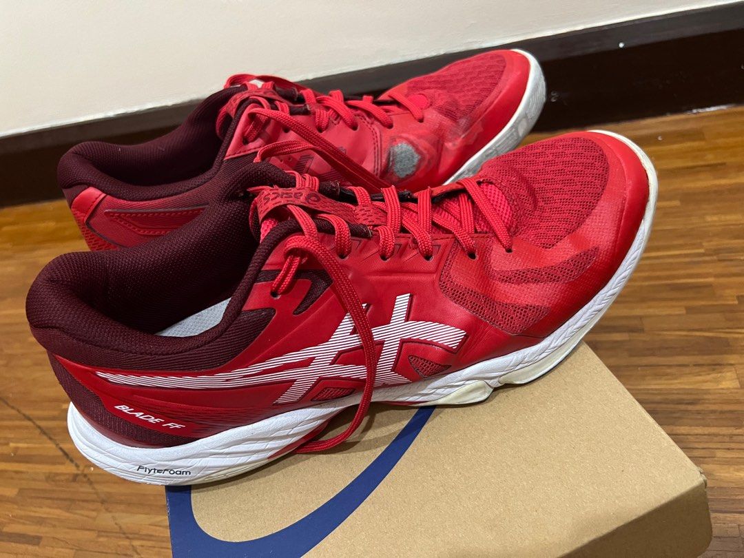 ASIC blade FF badminton shoe red white UK9 1 2 Sports Equipment
