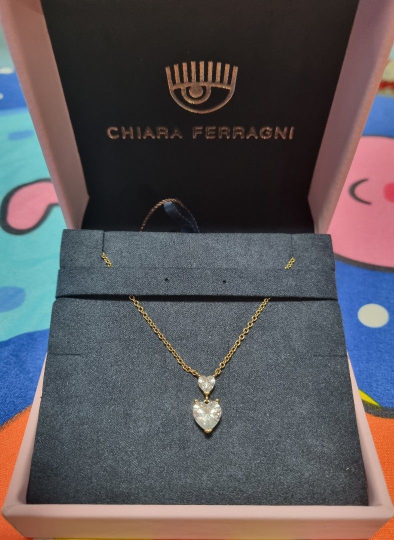 Authentic Chiara Ferragni Infinity Love Gold Plated And Crystal Necklace
