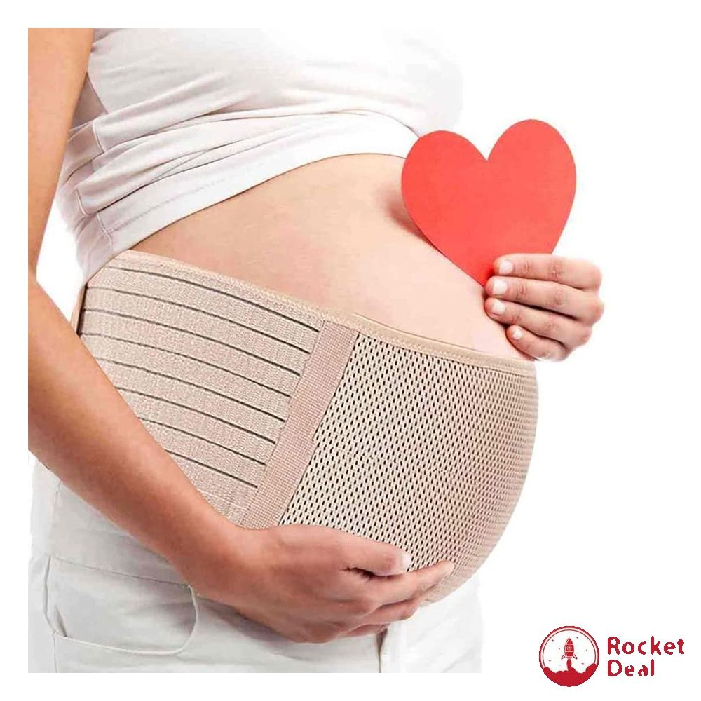 Maternity Support Belt Breathable Pregnancy Belly Band Abdominal Binder  Adjustable Back/Pelvic Support - Black