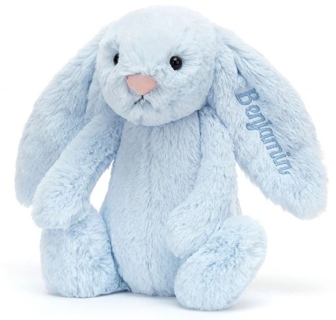 Blue Jellycat Bunny with Customised Ear Medium Size 31CM Height