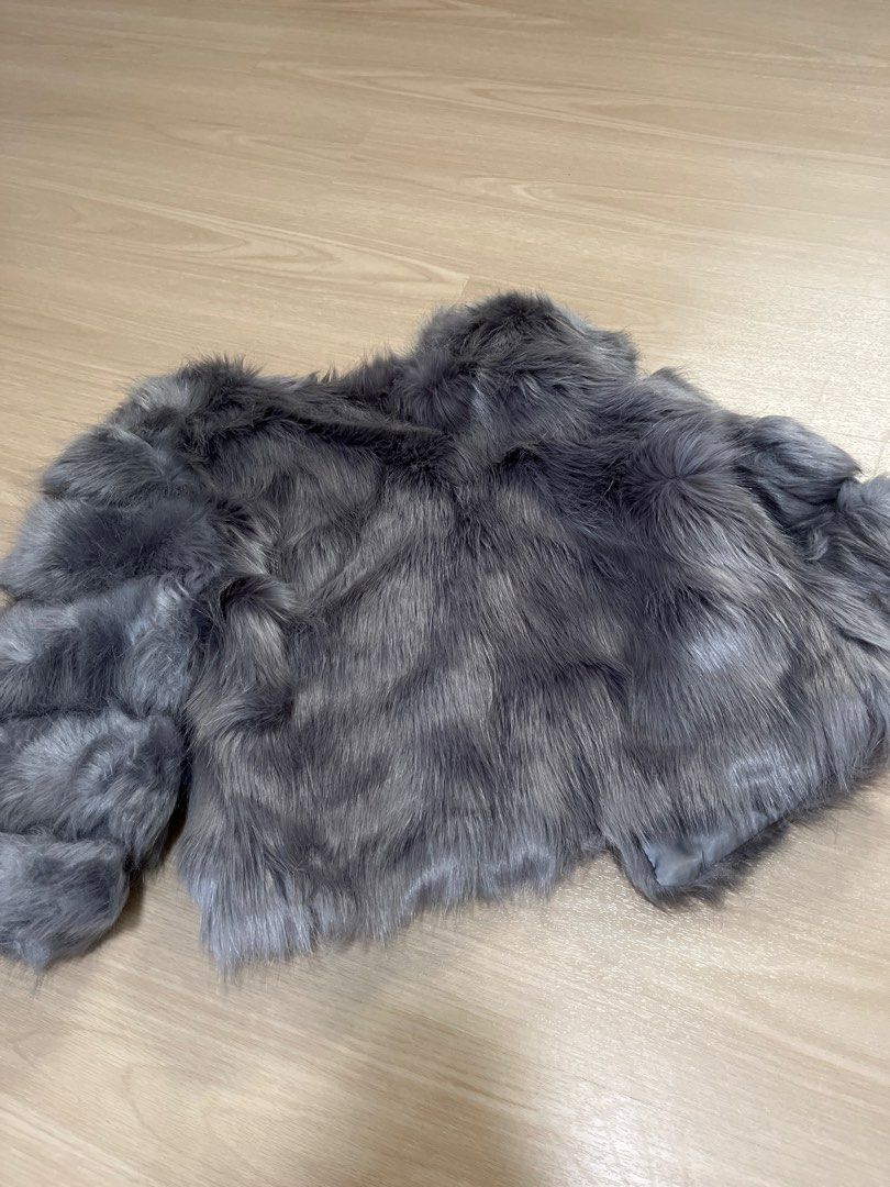 Furry grey clearance jacket