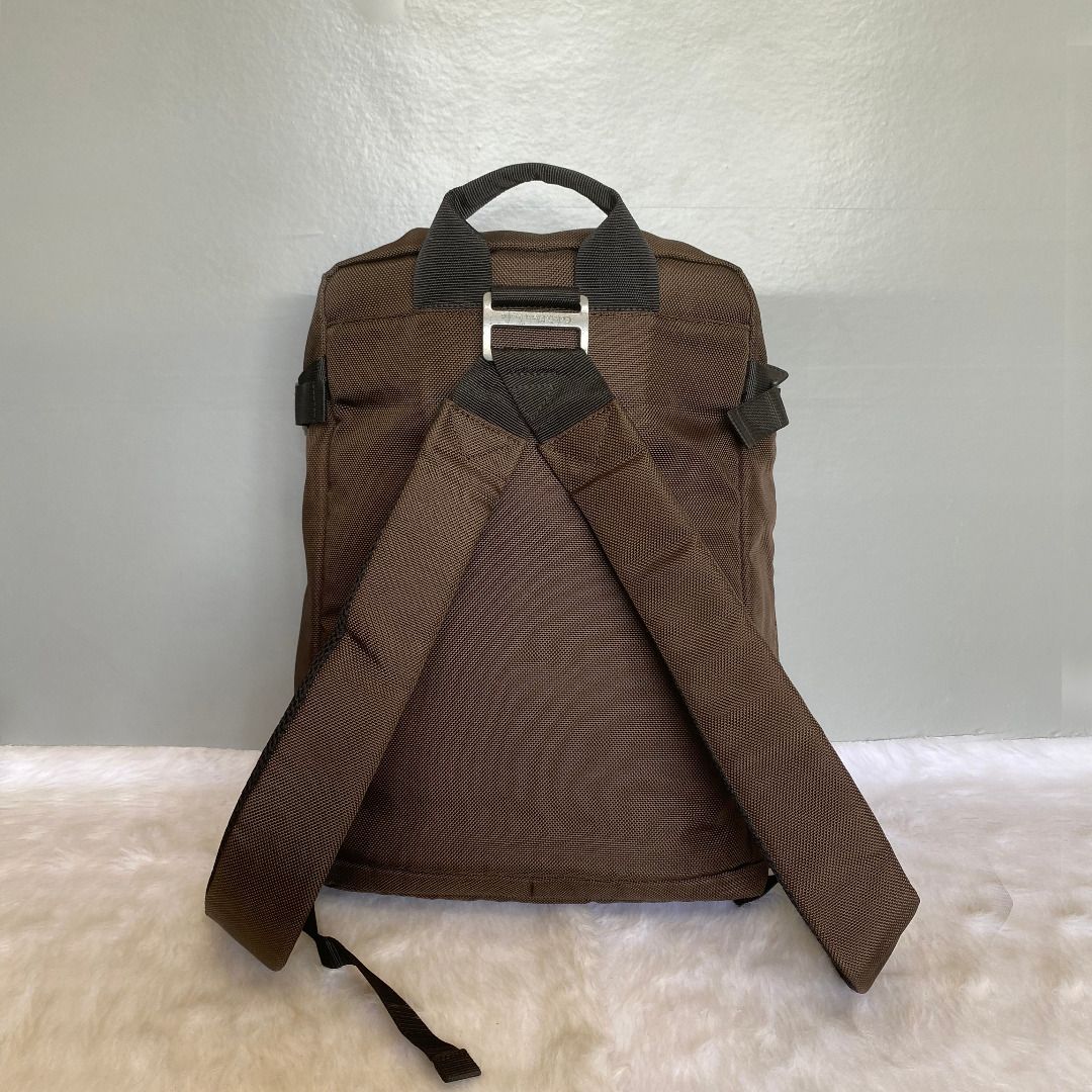 Calvin klein brown leather backpack deals