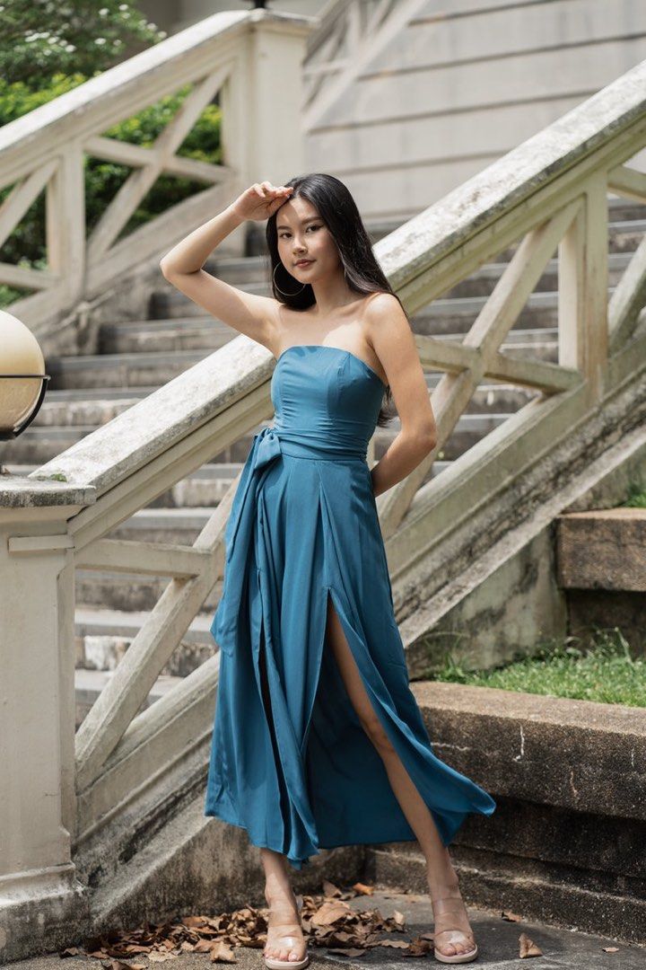 High slit shop jumpsuit