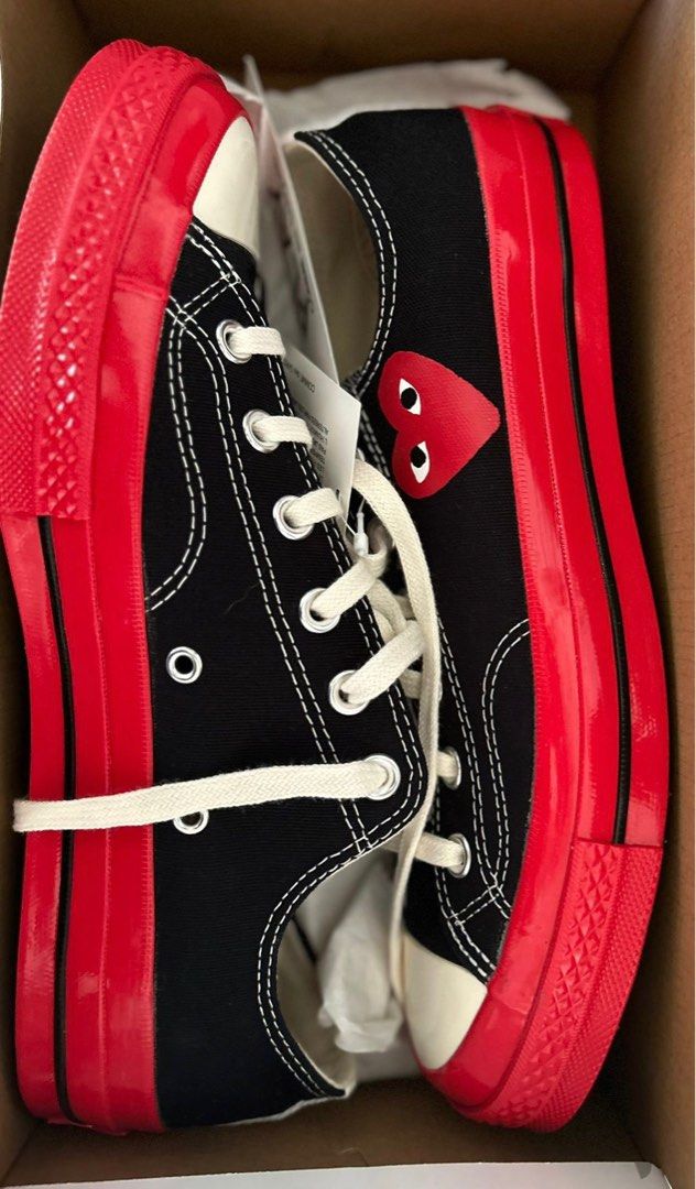 CDG Black Converse Red soles Unisex