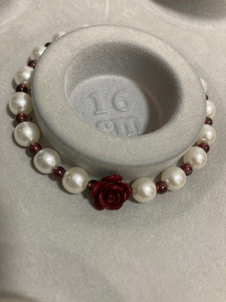 Cheap Cinnabar Garnet and Vintage Japanese Faux Shell Pearl