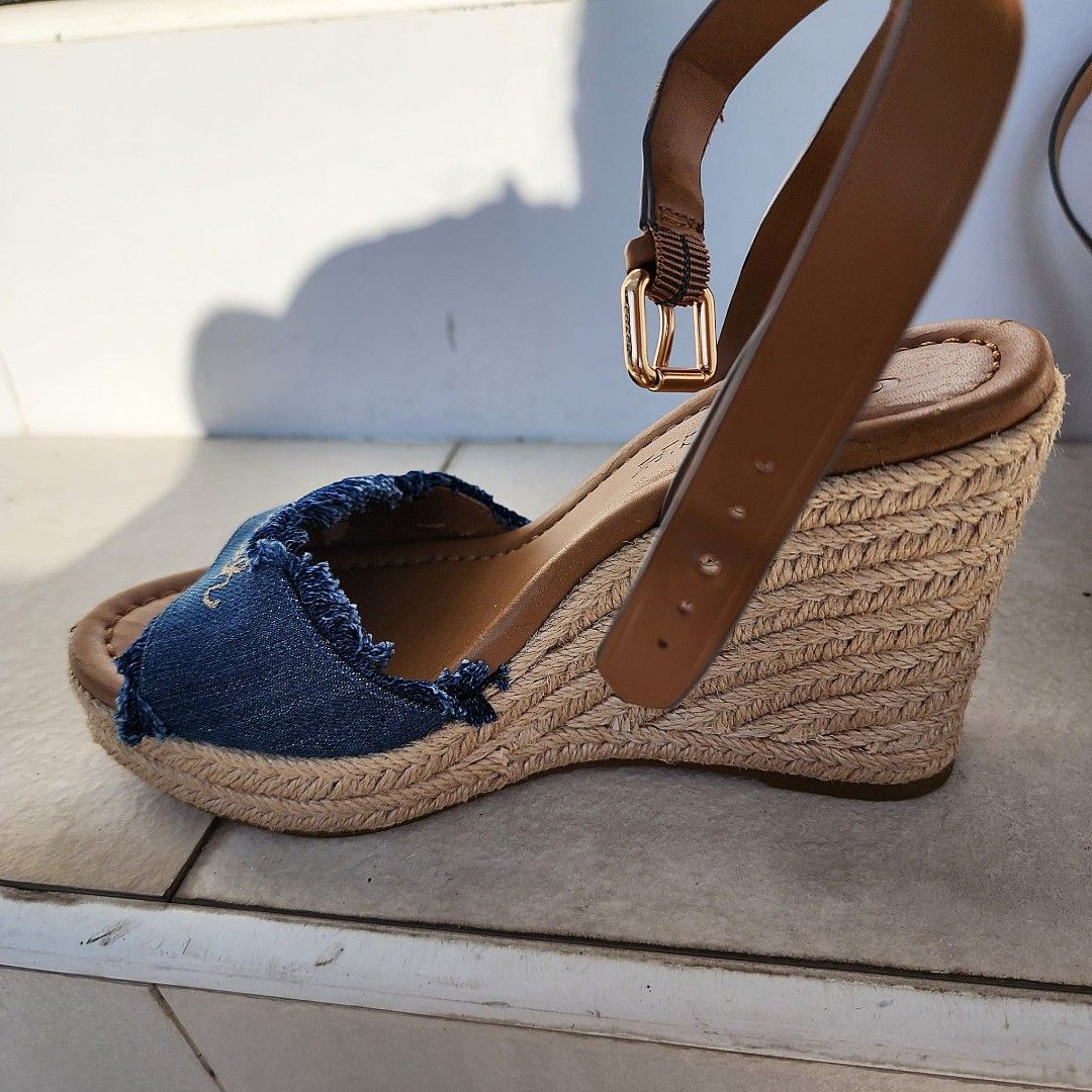 Coach denim wedges hotsell