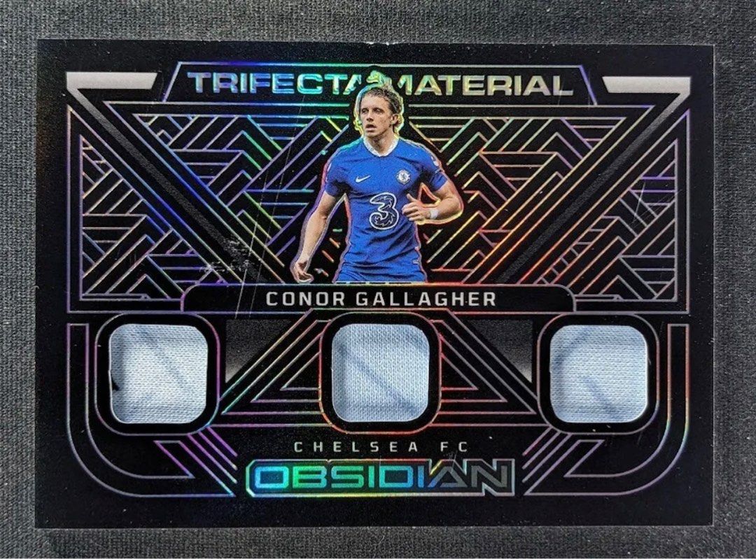 Conor Gallagher /199 Triple Patch 2023 Panini ObsidianTrifecta Chelsea  Soccer/Football Card