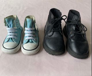 CONVERSE High cut sneakers - Blue (USA 5) / UNBRANDED Boots (EUR27)