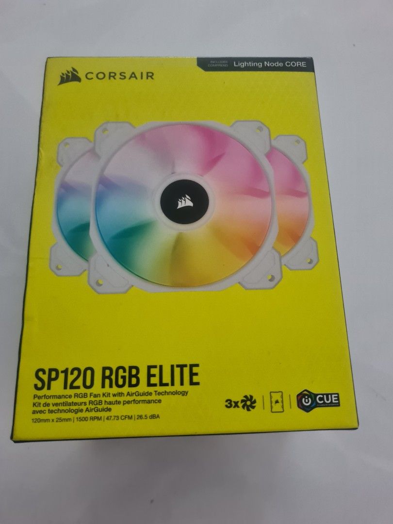 Corsair SP120 RGB Elite 120mm RGB Fan with AirGuide, 120mm x 25mm