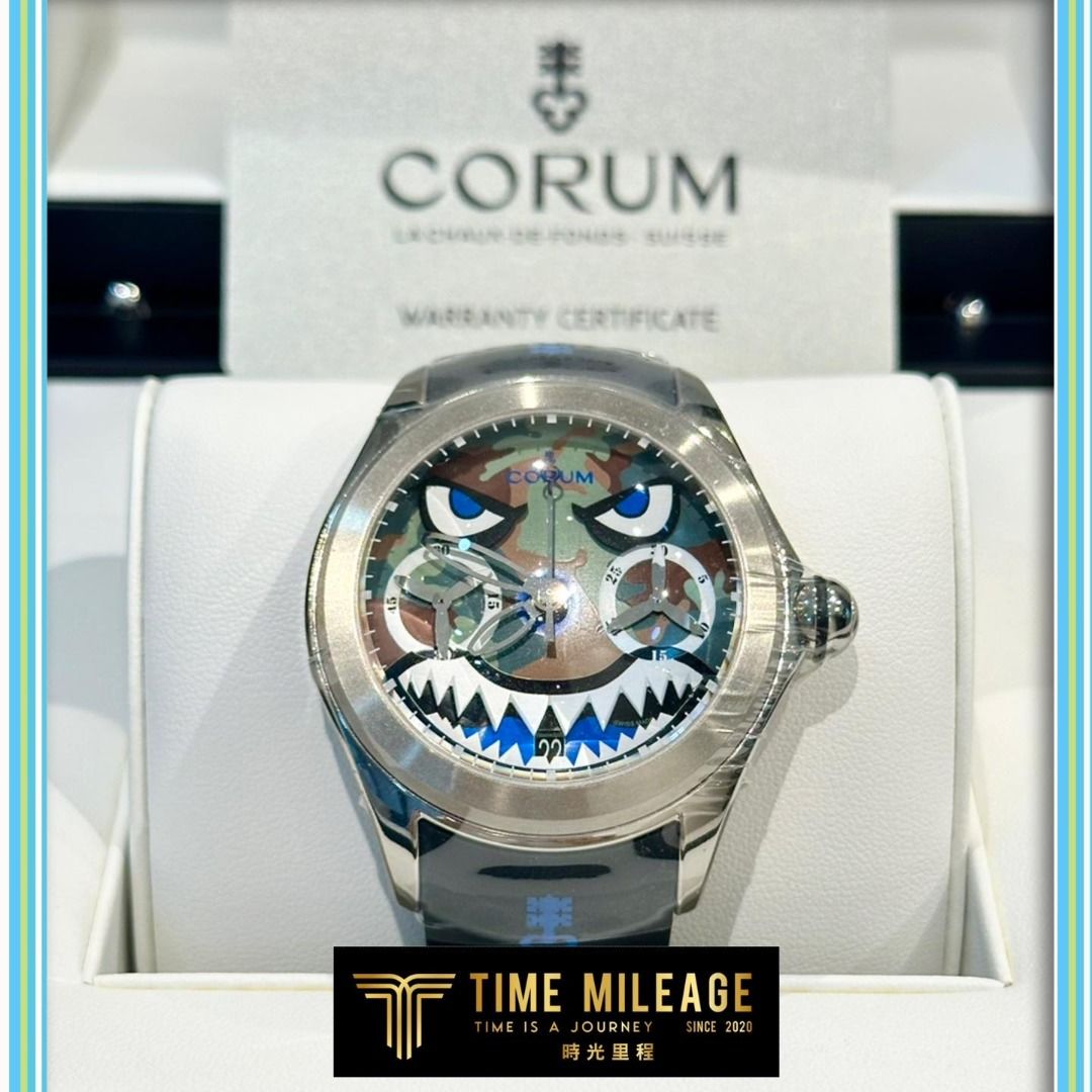 全新品CORUM 崑崙Bubble 47 Chrono Camouflage Shark Dial 限量