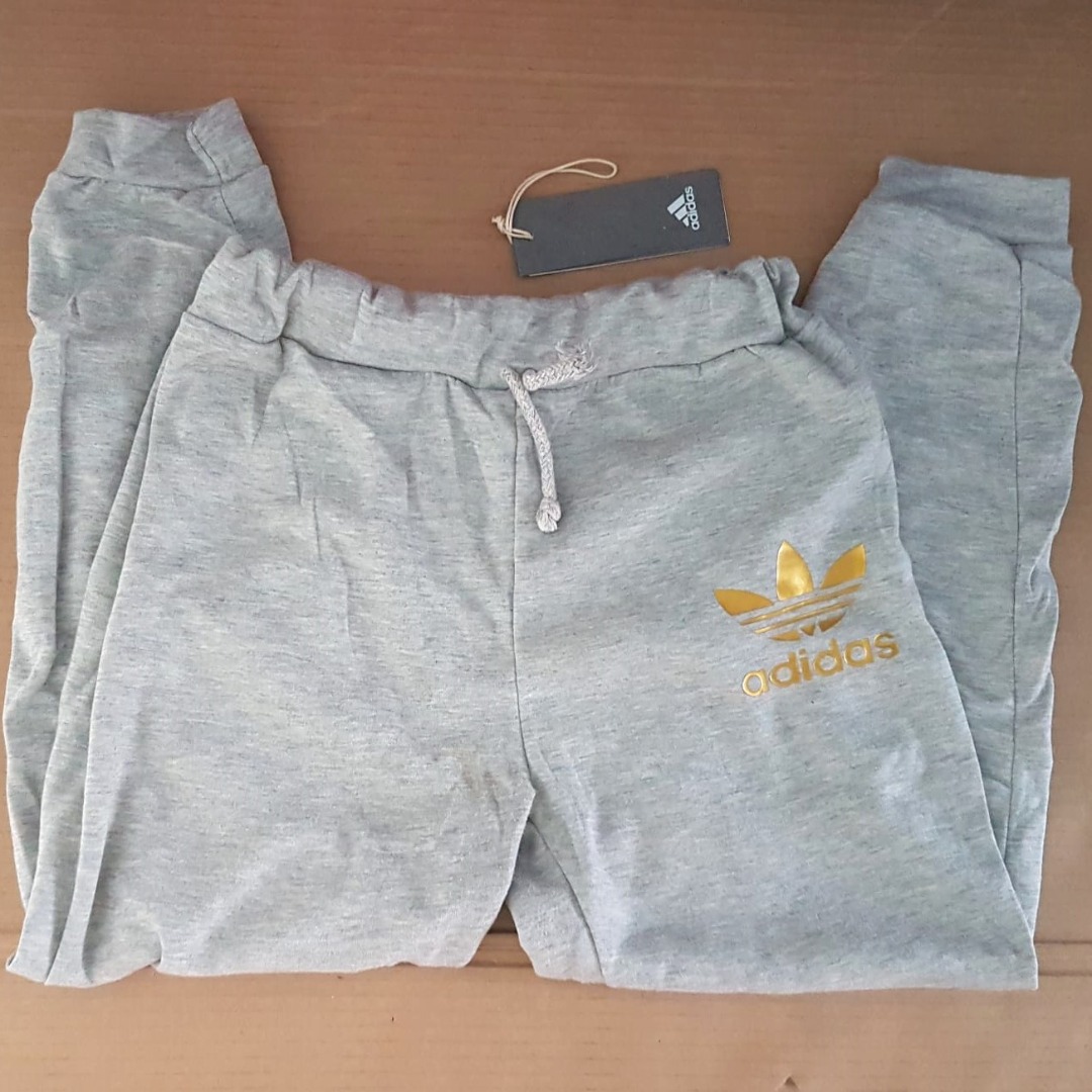 Grey and top gold adidas outfit