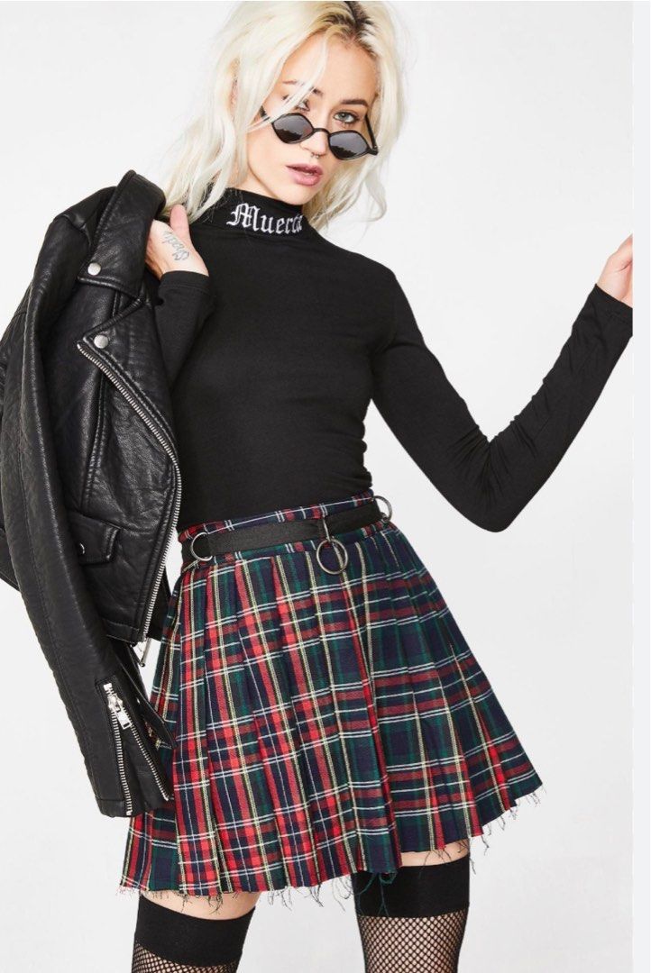 Dollskill red top plaid skirt