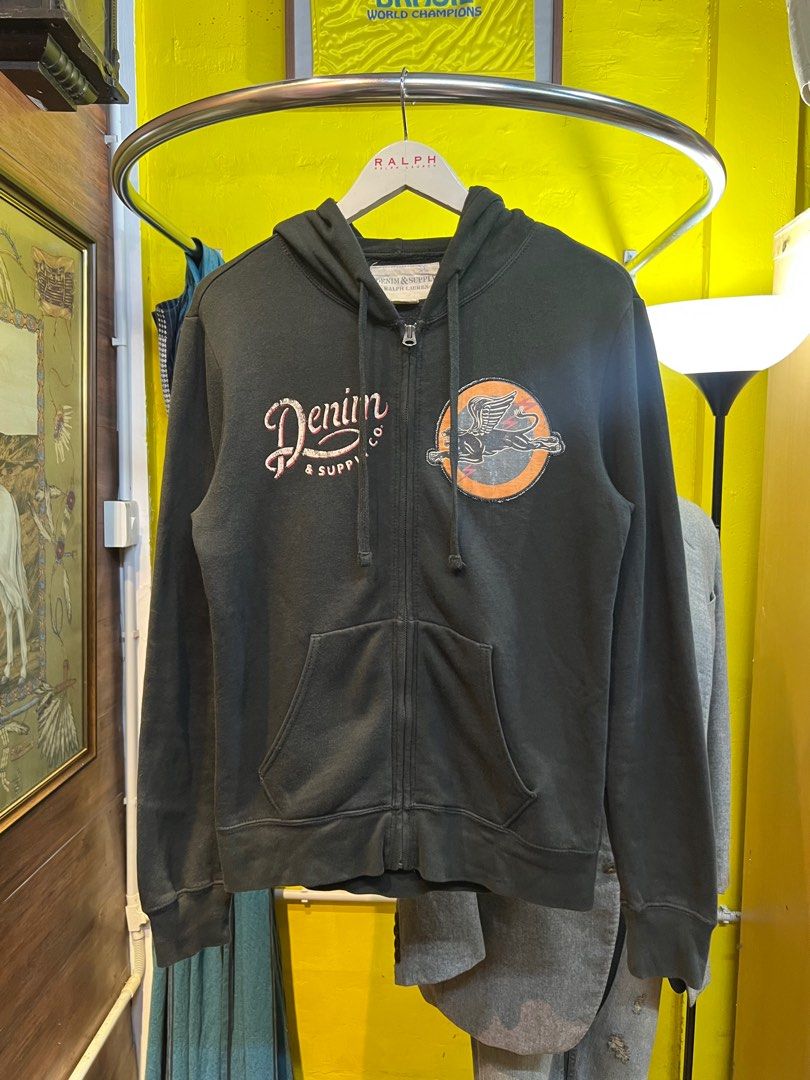 Ralph lauren denim hot sale and supply hoodie