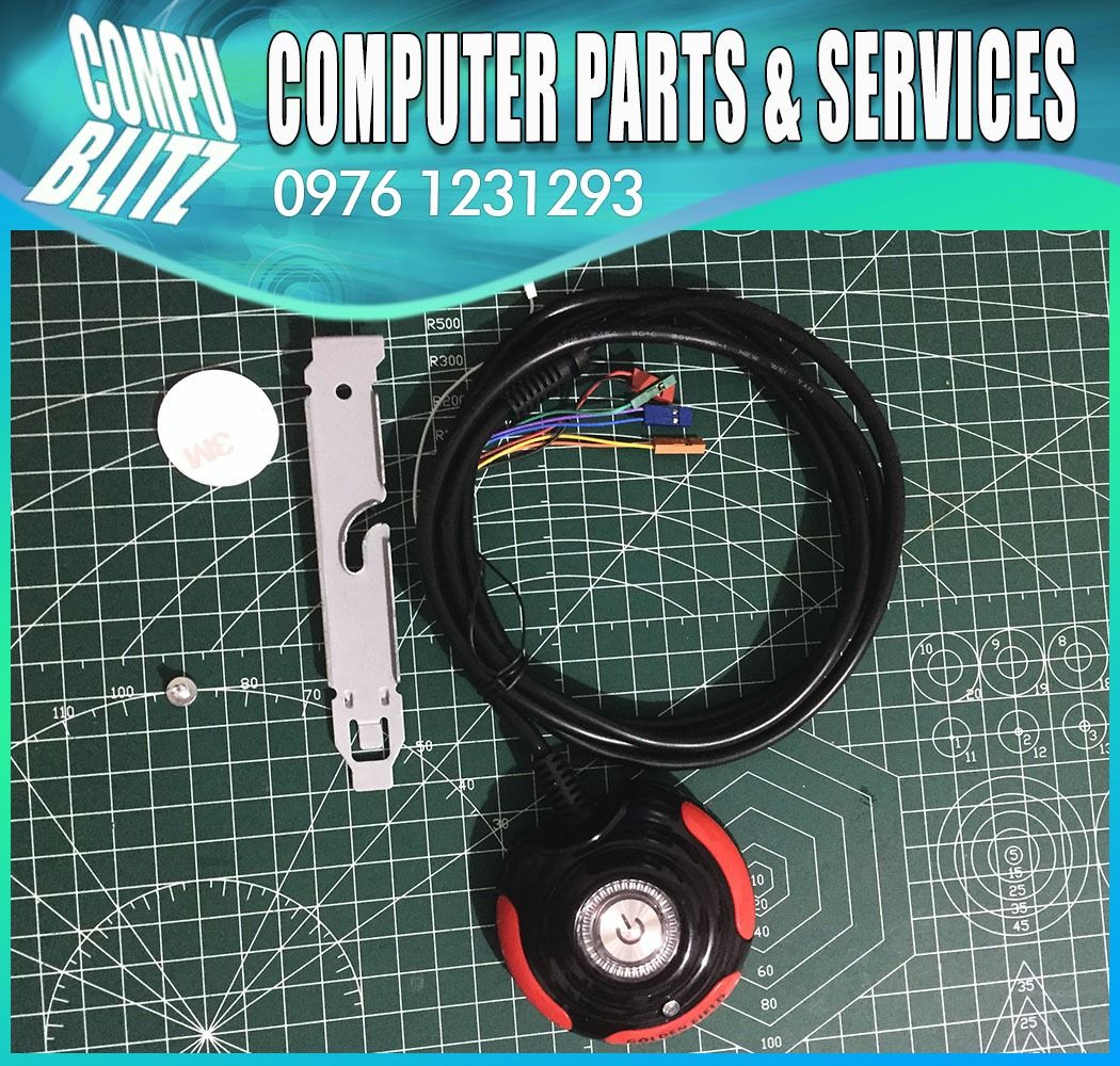 Desktop PC Button Switch (Category: Computer Parts) located in Pasay City. Submitted by compublitz (Listing ID 1271532590, Image 1). Description: Desktop PC Button Switch Desktop PC Computer Case Power Supply on/off Reset HDD Push Button Switch with Cable Product descriptions: * Material: plastic, metal. * Cable Length: 1.6m. * Color: Black + red. Price: 350 pesos each Payment Methods: * Pick-up Cash * COD LALAMOVE * GCASH * BPI Online * BDO Onli