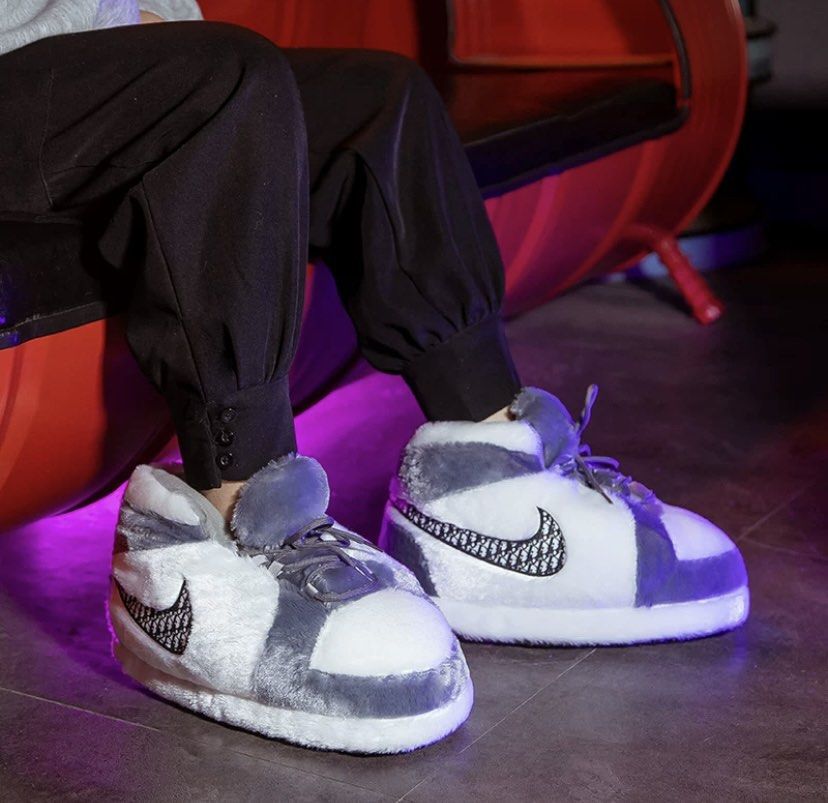 IN STOCK Adult Unisex Fluffy Sneaker Bedroom Slippers for Office and Home