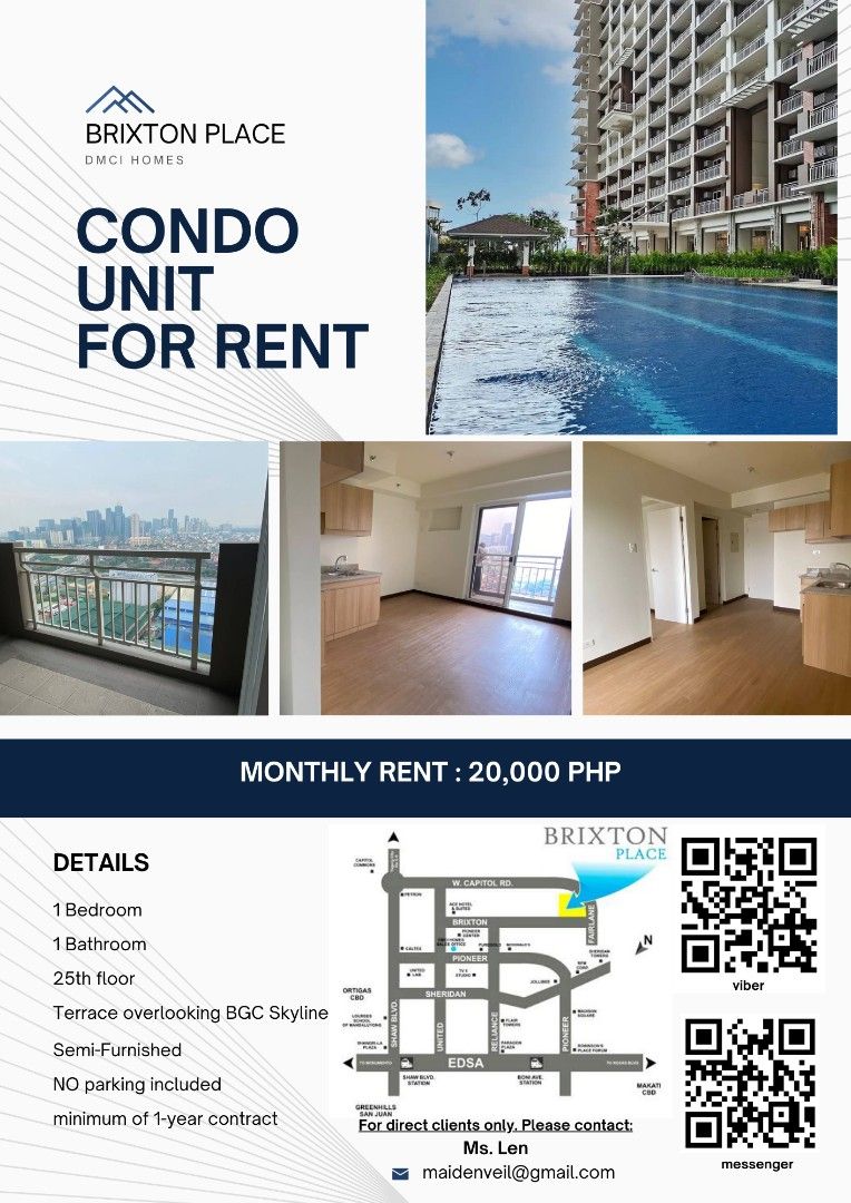 Photo inspiration: Visual Reference: Dmci Brixton Place Pasig 1Br Property Rentals Apartments Condos On