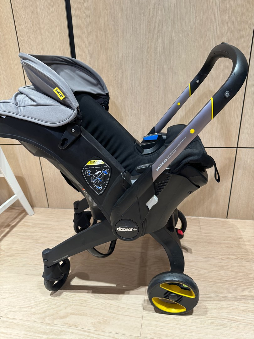 Foldable Car Seat Travel Cart With Belt, Car Seat Stroller, Carseat Carrier For Airport With Wheels And Compact Fold