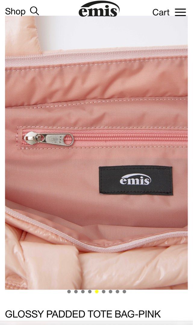Emis GLOSSY PADDED TOTE BAG pink/ white/black 27/12到貨