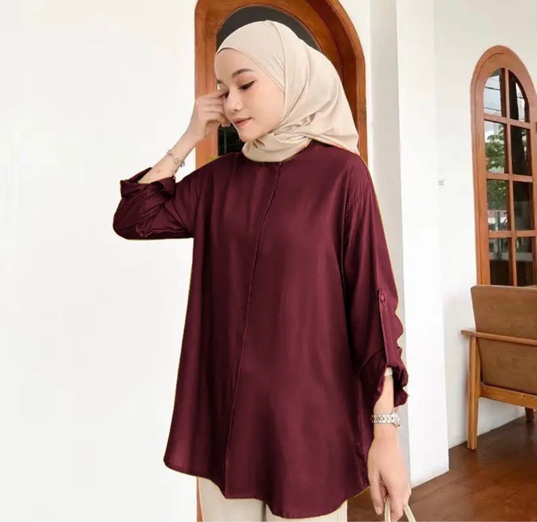 FREE POSTAGE FOR MUSLIMAH TOP BLOUSE, Women's Fashion, Tops, Longsleeves on  Carousell