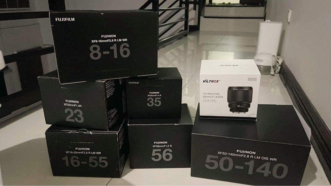 Fujifilm lens (Category: Lens & Kits) located in Manila. Submitted by lunaspreloved. (Listing ID 1271569807, Image 1). Description: All units bought at Henry’s Trinoma With receipts Complete with box, caps, hood and manuals With camera lens protector since day 1 Kept in dry box RFS: May bibilin at di nagagamit 1. Fujifilm XF8-16mmF2.8 R LM WR - (Test Only, Good as new) - DOP: January 4, 2020 - Selling price: 74,900 2. Fujifilm XF16-55mmF2.8 R LM 