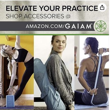 Gaiam Yoga Mat - Premium 6mm Print Extra Thick Non Slip Exercise