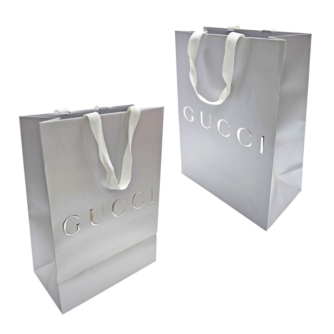 GUCCI Equilibrium 最新Silver Paper Bag 熨銀Logo 紙袋, 傢俬＆家居 