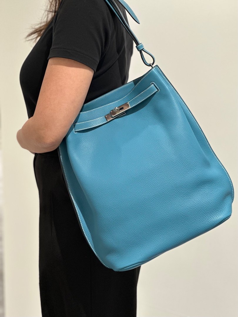 Hermes So Kelly 26 Blue Jean Togo PHW Luxury Bags Wallets on