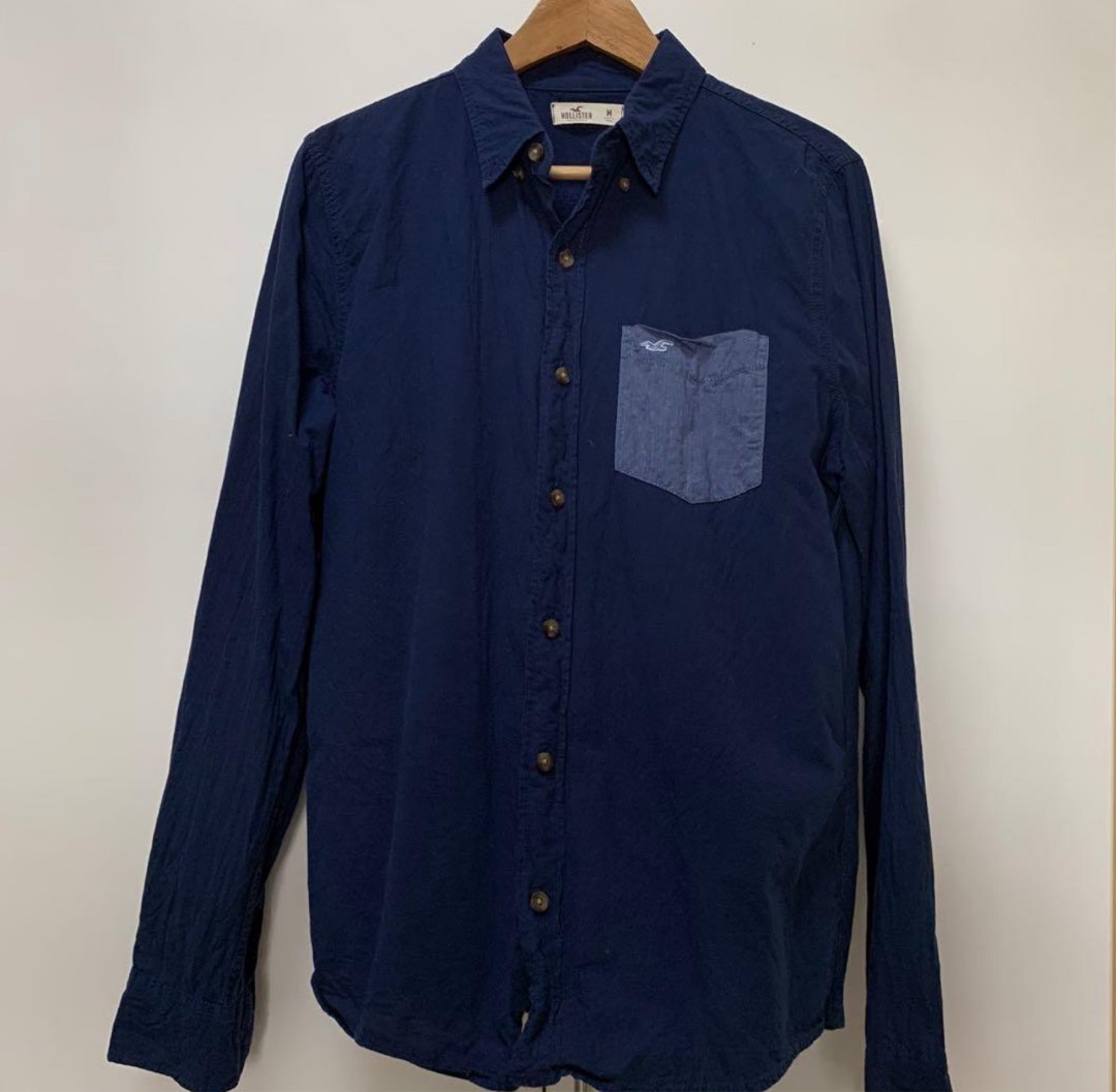 Hollister Stretch Long Sleeve Shirt, Men's Fashion, Tops & Sets, Formal  Shirts on Carousell