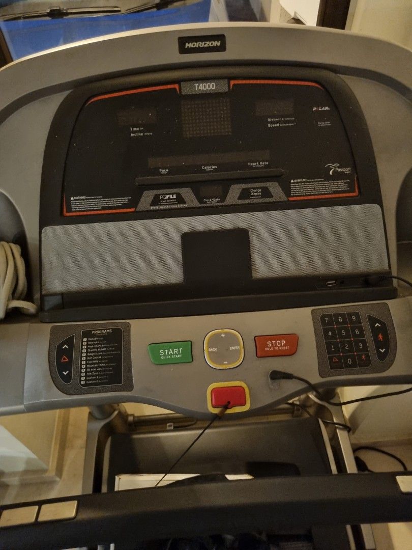 Horizon t4000 treadmill manual sale