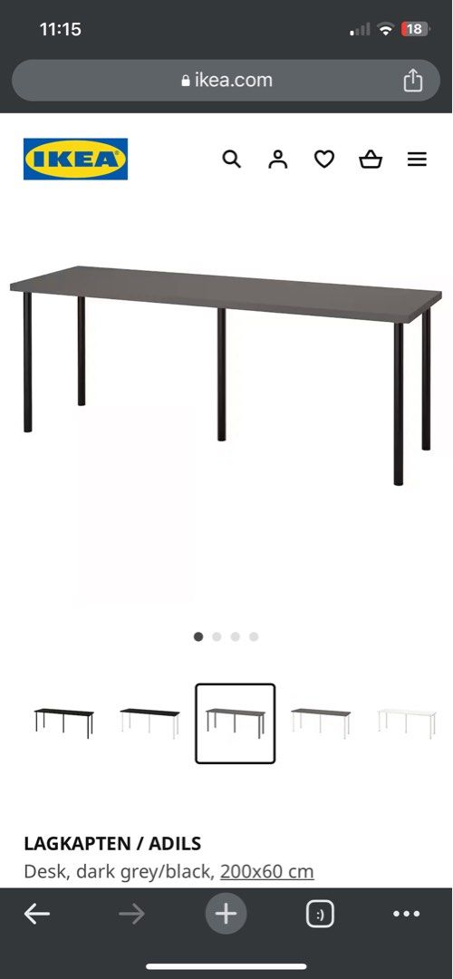 Ikea Lagkapten Adils Table 200cm Furniture Home Living
