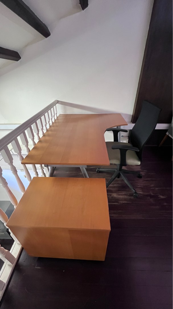 2 x IKEA large wooden table + + Chair, Furniture & Home Living