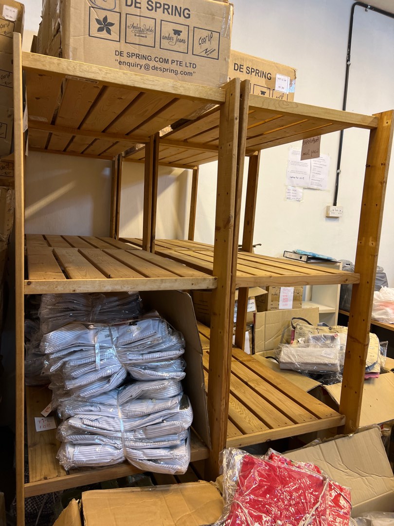 Ikea wooden shelves modular pinewood shelves, Furniture & Home Living