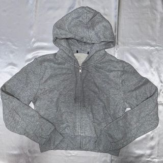 Brandy Melville Heathered Gray Zip-Up Hoodie One Size