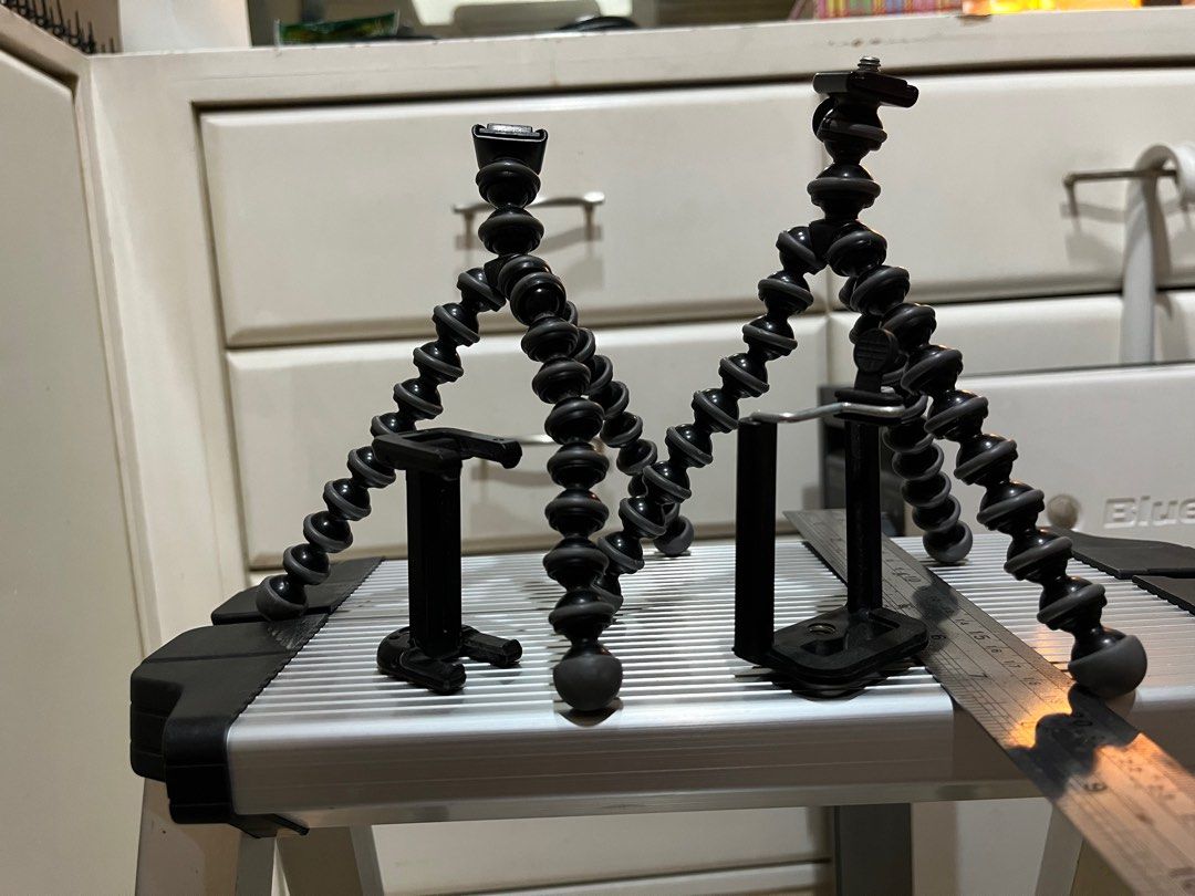 Joby Gorillapod (Category: Tripods & Monopods) located in Pasig City. Submitted by joey_b (Listing ID 1271612513, Image 3). Description: Selling small gorilla pod. See pic with ruler for size reference.. Good for smart phones 2 units. Price per piece. Pls read description for issues First unit is in good condition. Some loose joints on the legs. Original smartphone clip - P150 One unit has a loose “head” joint. And just a random smartphone clip. 