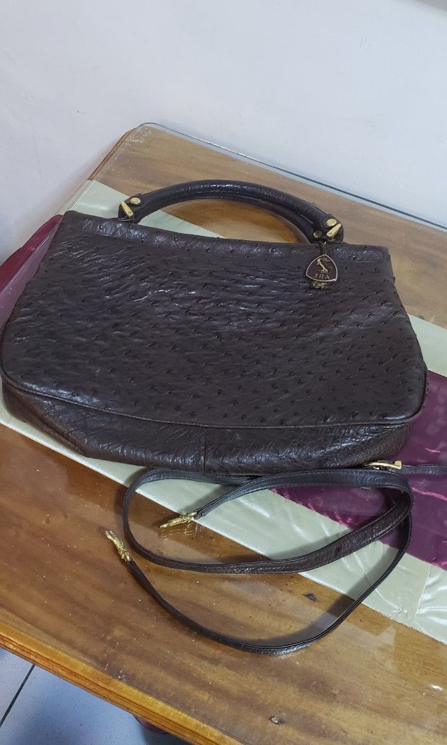 JRA ostrich 2 way bag (Category: Luxury Bags & Wallets) located in Manila. Submitted by mistej (Listing ID 1271495680, Image 2). Description: JRA authentic ostrich skin 2 way bag made in japan seald with JRA authenticity tag.