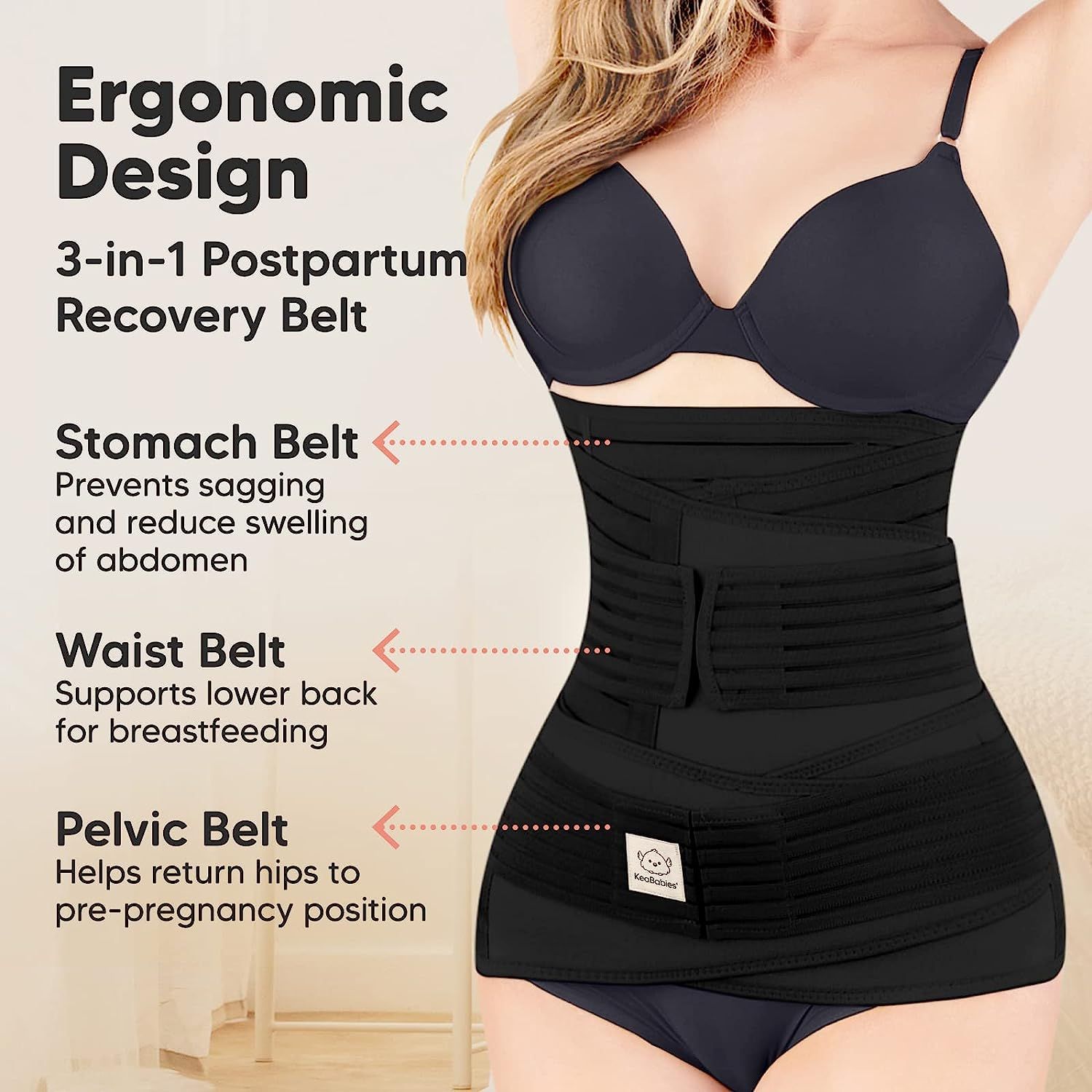 3 in 1 Women and Maternity Breathable Elastic Postpartum Support Recover  Support Girdle Post Pregnancy Belly Waist Slimming Shaper Wrapper Band  Abdominal Binder Belt 