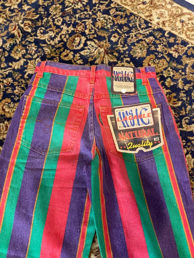 Striped 2025 colored jeans
